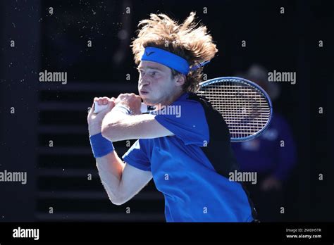 Melbourne Australia Rd Jan Andrey Rublev In Action Against