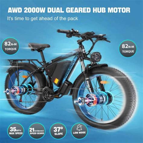 Philodo Awd Fat Tire Electric Mountain Bike Conquering All Terrains