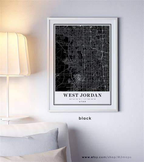 West Jordan Utah Map West Jordan UT Map West Jordan City | Etsy