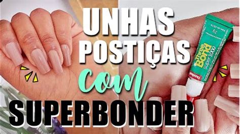 Como colar unhas postiças SuperBonder YouTube