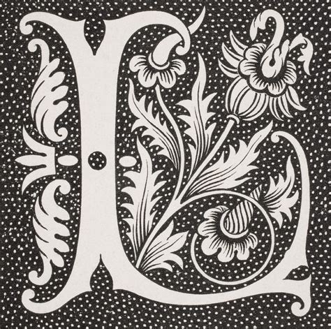 Decorative Capital Letter L Drawing by Vintage Design Pics | Pixels