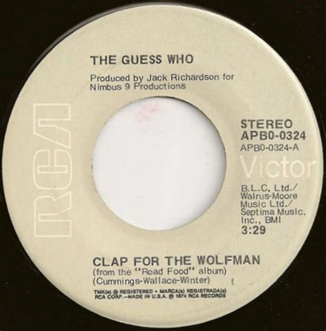 The Guess Who - Clap For The Wolfman (1974, Vinyl) | Discogs