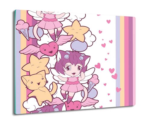 szklana osłonka ze szkła Koty dzieci kawaii 60x52 ArtprintCave