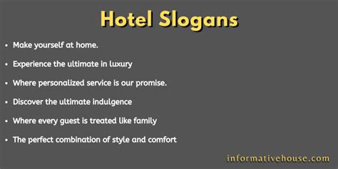 60 Hotel Slogans And Taglines For Every Type Of Stay Informative House