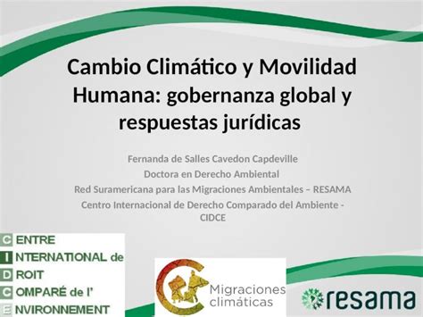 Ppt Fernanda De Salles Cambio Clim Tico Y Movilidad Humana