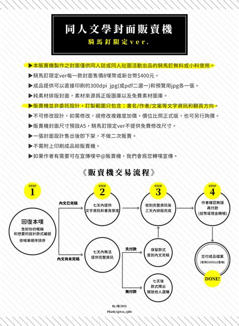 同人設計販賣機 封面販賣機 非商業委託 噗幣委託 現金委託 同人小說封面 騎馬釘封面 擴散感謝 委託小幫手 琖編 騎馬釘專用封面第二彈 騎馬釘封面的委託細節和普通的封面