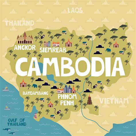 Cambodia Map of Major Sights and Attractions - OrangeSmile.com