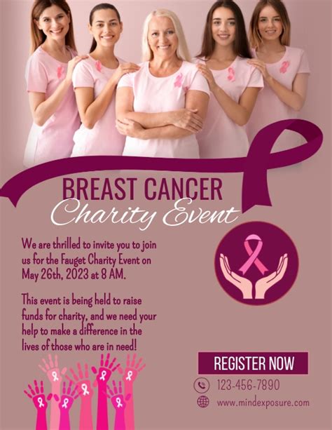 Breast Cancer Charity Event Flyer Template Postermywall