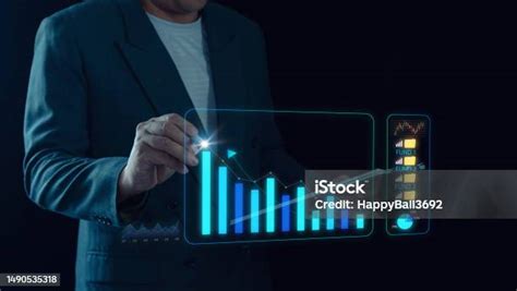 Businessman Analyzing Data Business Analytics Dashboard With Kpi Charts Stock Graphs And