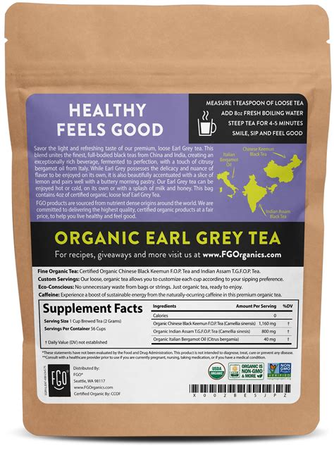 Earl Grey Loose Leaf Tea Fgo From Great Origins