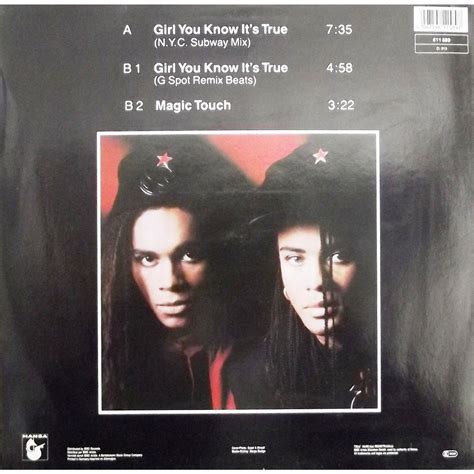 Girl You Know Its True De Milli Vanilli Maxi 45t Chez Vinyl59 Ref