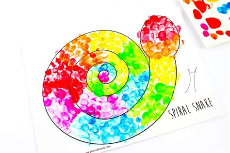 Printable Spiral Snake Mobile Craft - Arty Crafty Kids