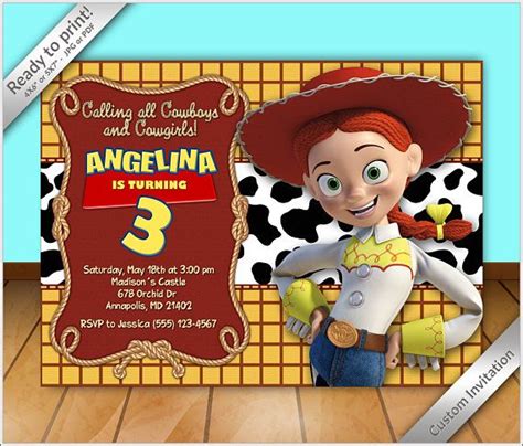 50 Off Personalized Jessie Cowgirl Birthday Invitation Jessie Toy