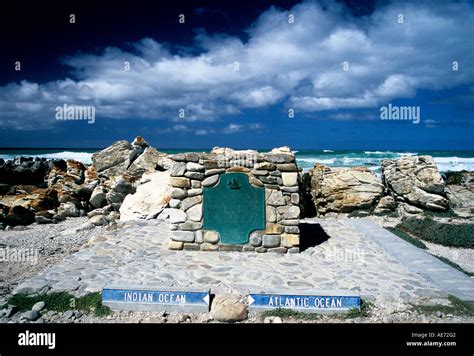 Cape Agulhas Where Indian And Atlantic Oceans Meet At Tip Of African