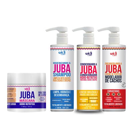 Kit Widi Juba Shampoo Condicionador Encaracolando Máscara 500g Faz