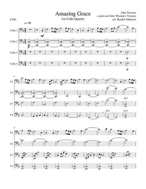 Amazing Grace Sheet Music For Cello Download Free In Pdf Or Midi