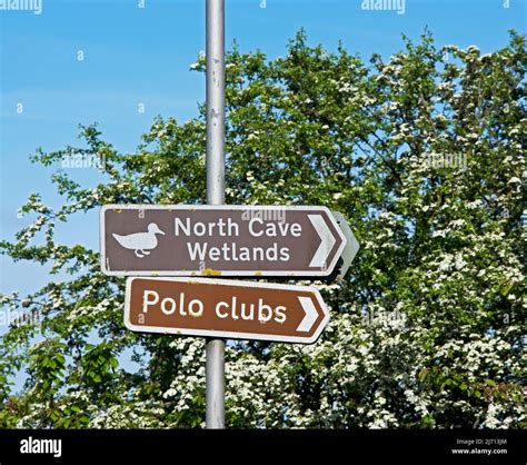 Sign in North Cave for North Cave Wetlands and Polo Clubs, East Yorkshire, England UK Stock ...