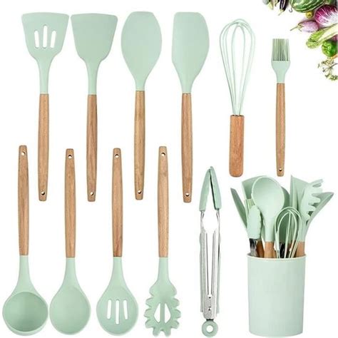 Ustensiles De Cuisine En Silicone 11 Ensembles Spoonula Brush Fouet