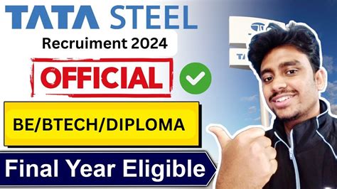 TATA STEEL JET RECRUITMENT 2024 BE BTECH DIPLOMA APPLY FRESHERS