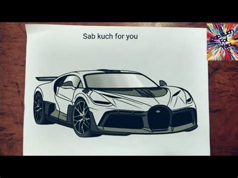 How To Draw Hyper Car Bugatti Divo Step By Step Easily Youtube