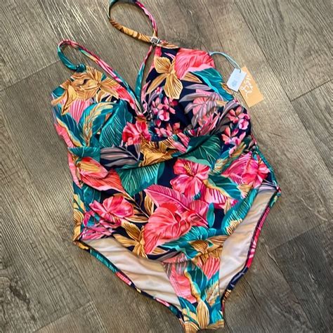 Kona Sol Swim Kona Sol One Piece Tropical Swim Suit Poshmark