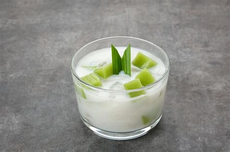 Premium Photo Pandan Coconut Dessert Made From Jelly Nata De Coco