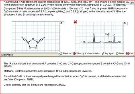 Solved A Compound A Has Prominent Infrared Absorptions At