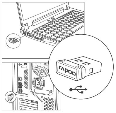 Rapoo 1680 Silent Wireless Optical Mouse User Guide