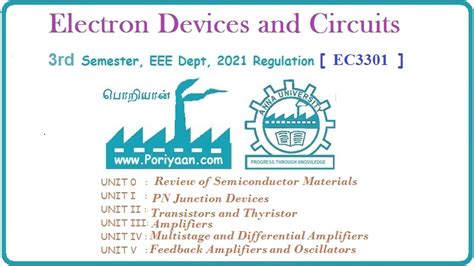 Electron Devices And Circuits Ec3301 3rd Semester Eee Dept 2021