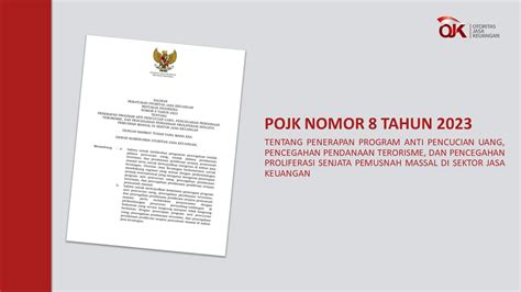 Ojk Terbitkan Aturan Baru Penerapan Program Apu Ppt Dan Pencegahan