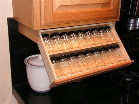 Under Cabinet Spice Rack With Glass Spice Jars Image Glass Spice