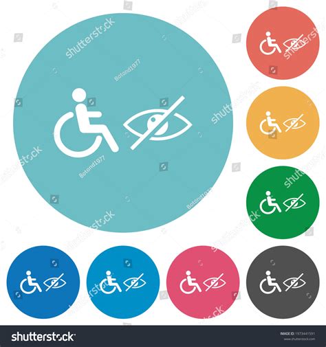 Wheelchair Visually Impaired Symbols Flat White 库存矢量图（免版税）1973441591