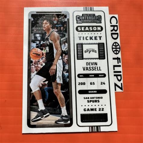 Panini Contenders Season Ticket Devin Vassell For Sale