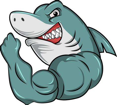 Cute Angry Shark Cartoon Mascot 17103690 Vector Art At Vecteezy