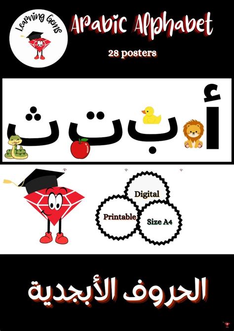 Arabic Alphabet Posters A4 - Etsy