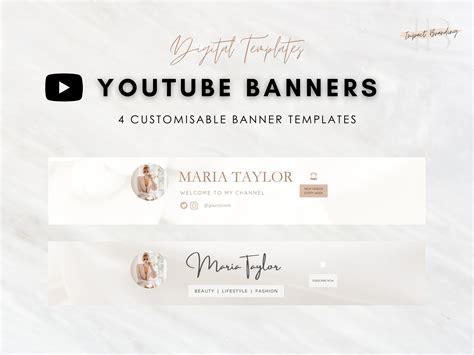 Youtube Banner Templates White Minimal Banner Style Youtube Branding ...