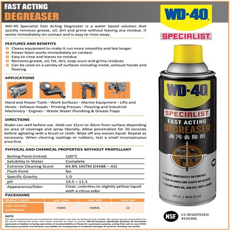 Wd Specialist Fast Acting Degreaser Dg Ml