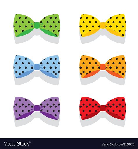 Set Of Colorful Polka Dot Bow Ties Royalty Free Vector Image