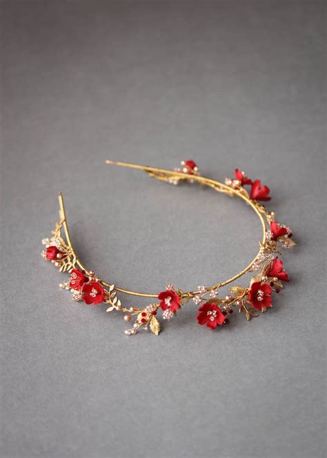 HARVEST Red Gold Wedding Crown 9 TANIA MARAS Bridal Headpieces