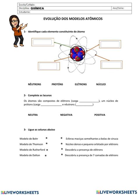 Exercícios De Modelos Atômicos - BINKEDU