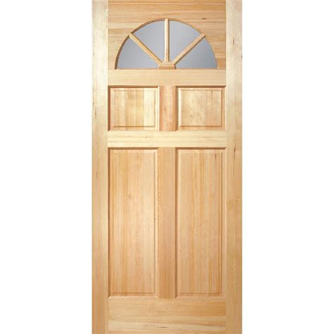 Masonite 36 In X 80 In Fan Lite Unfinished Fir Front Exterior Door