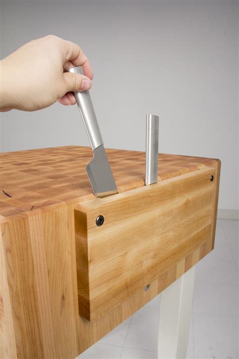 John Boos Pca Butcher Block With Wood Knife Holder