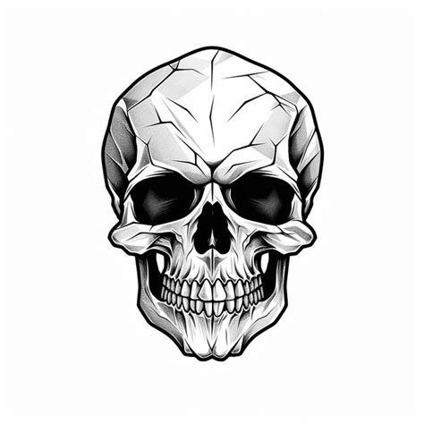 Premium Photo Gothic Skull Sketch