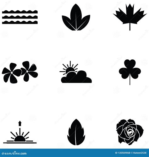 Nature icon set stock vector. Illustration of icon, tree - 120569068