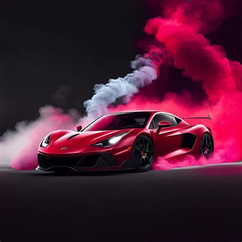 Premium AI Image | Super car Drifting with red smoke