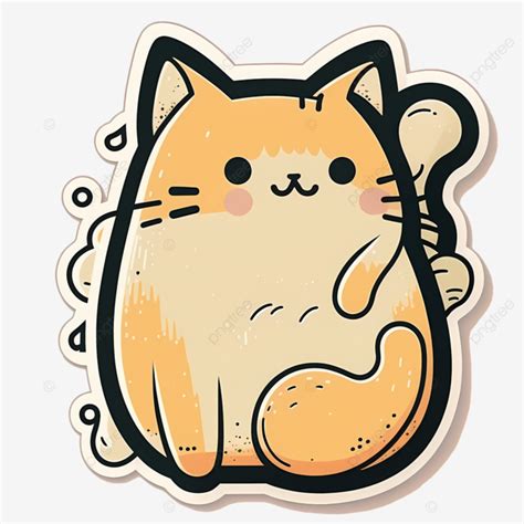 Cute Kitten Sticker Cartoon Cat Kitty Cute Kitten Sticker Cartoon Cat