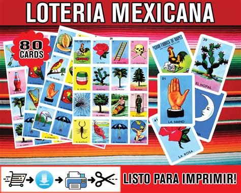 Loteria Mexicana Imprimible Para Descargar En Archivo PDF E Etsy