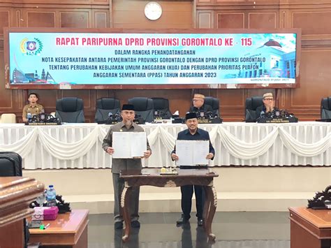 Pemprov Gorontalo Bersama DPRD Provinsi Tandatangani Kesepakatan