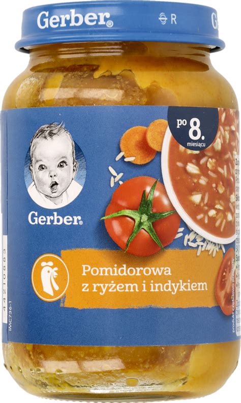 NESTLÉ GERBER zupka pomidorowa z ryżem i indykiem po 8 m cu 190 g