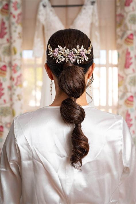 Tocado Joya Rosa Nude Y Dorado Novias Invitadas Flormoda